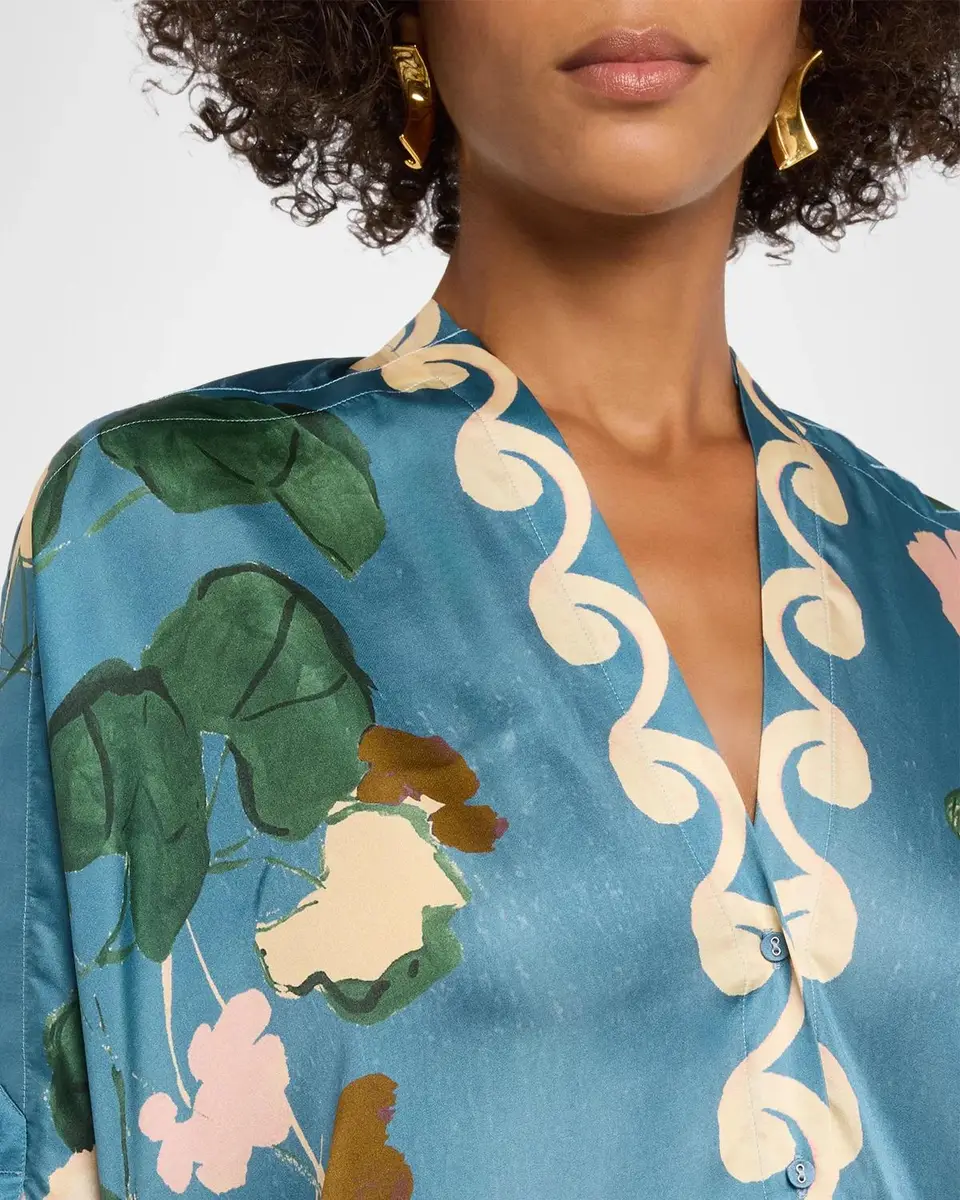 Johnny Was Fatima Printed Draped Blouse | Thumbnail 5 Johnny Was Fatima Printed Draped Blouse | Thumbnail 5