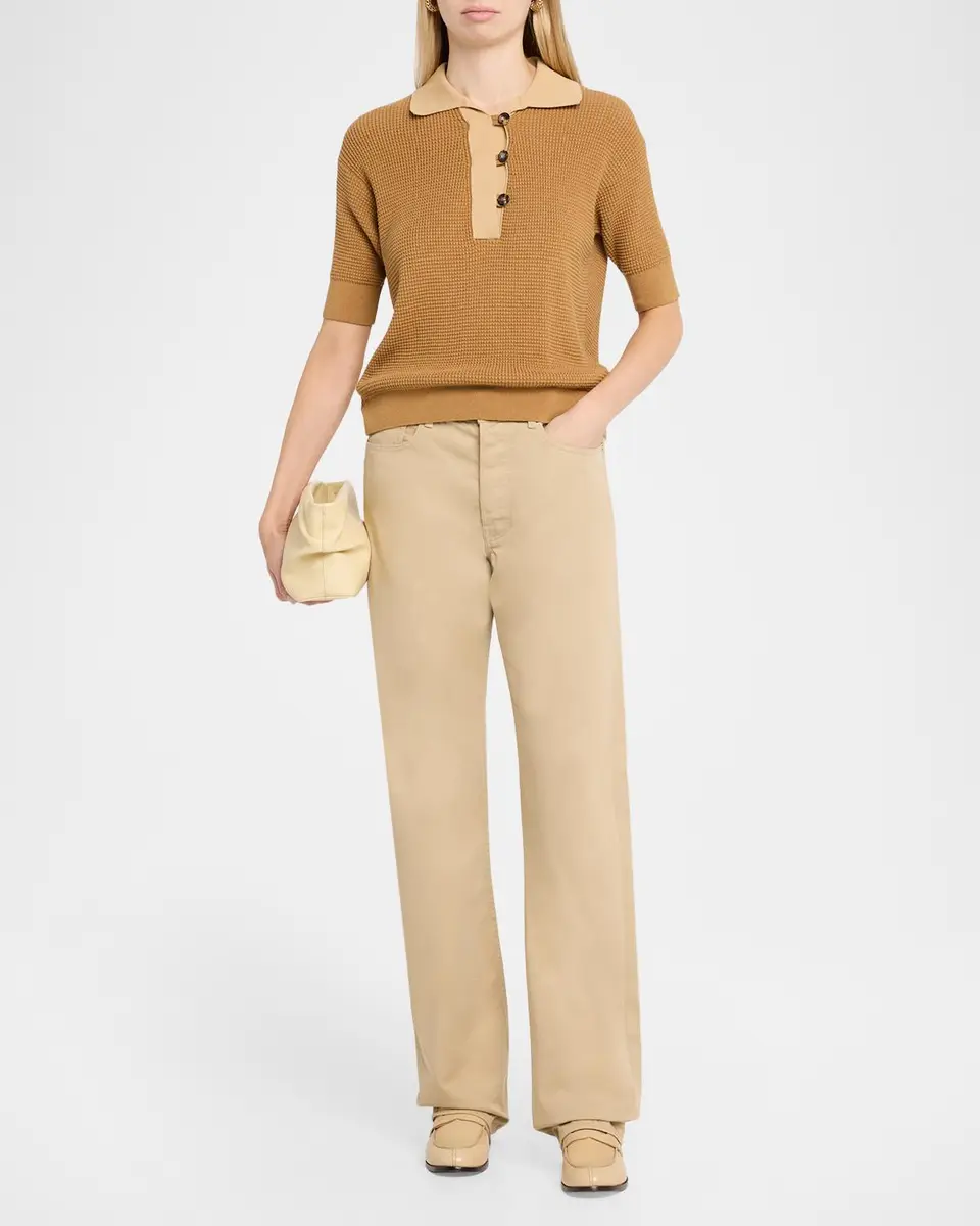 JW Anderson Short-Sleeve Textured Knit Polo Sweater | Thumbnail 2 JW Anderson Short-Sleeve Textured Knit Polo Sweater | Thumbnail 2