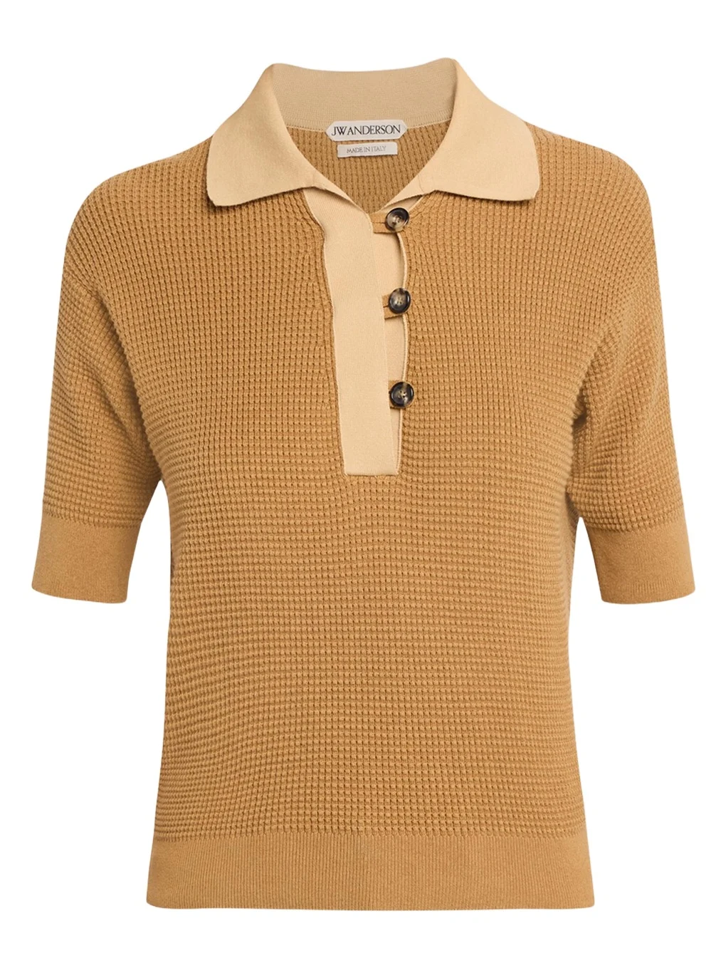 Short-Sleeve Textured Knit Polo Sweater Short-Sleeve Textured Knit Polo Sweater