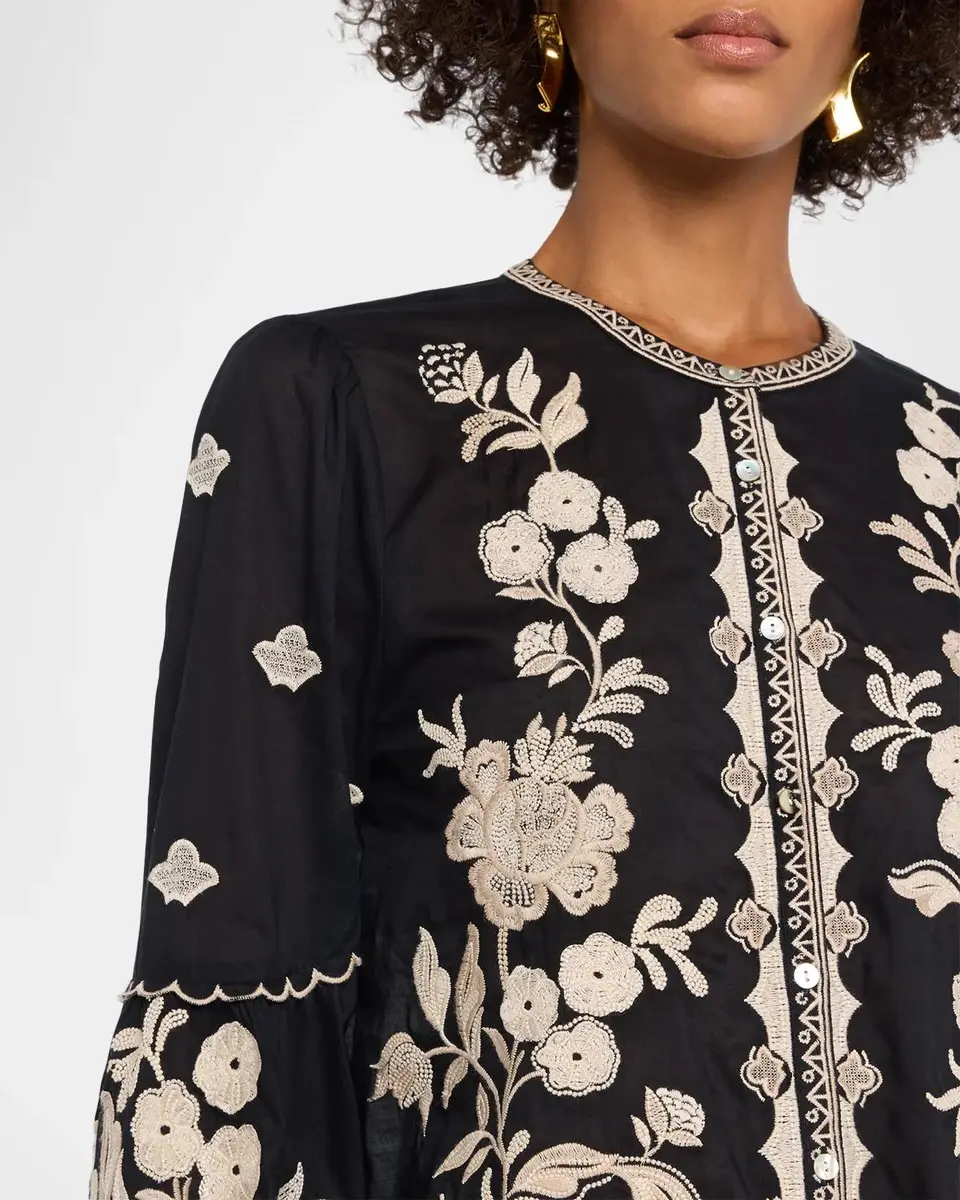 Johnny Was Scallop Embroidered Cotton Blouse | Thumbnail 5 Johnny Was Scallop Embroidered Cotton Blouse | Thumbnail 5