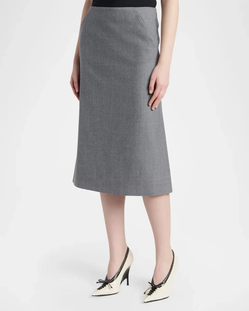 Alexander McQueen Godet-Pleat Wool Midi Skirt | Thumbnail 3 Alexander McQueen Godet-Pleat Wool Midi Skirt | Thumbnail 3