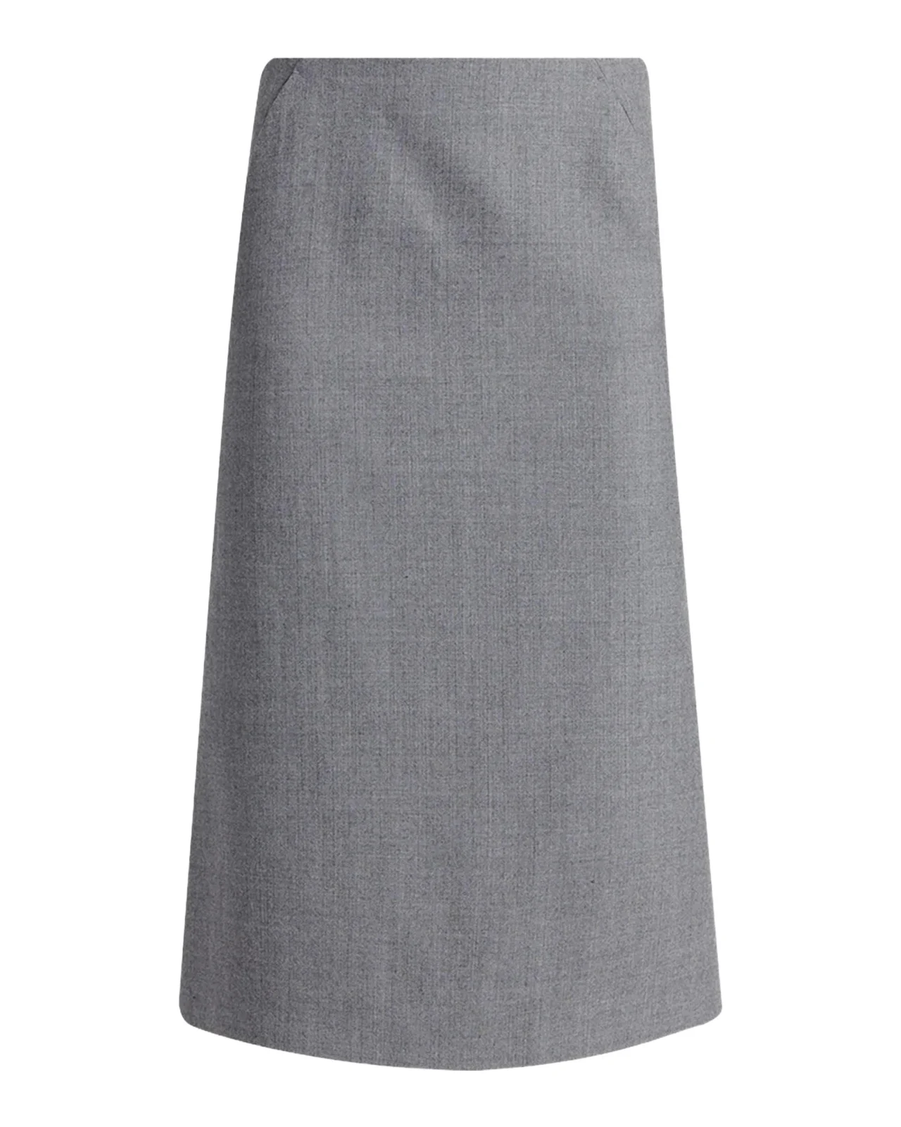 Godet-Pleat Wool Midi Skirt