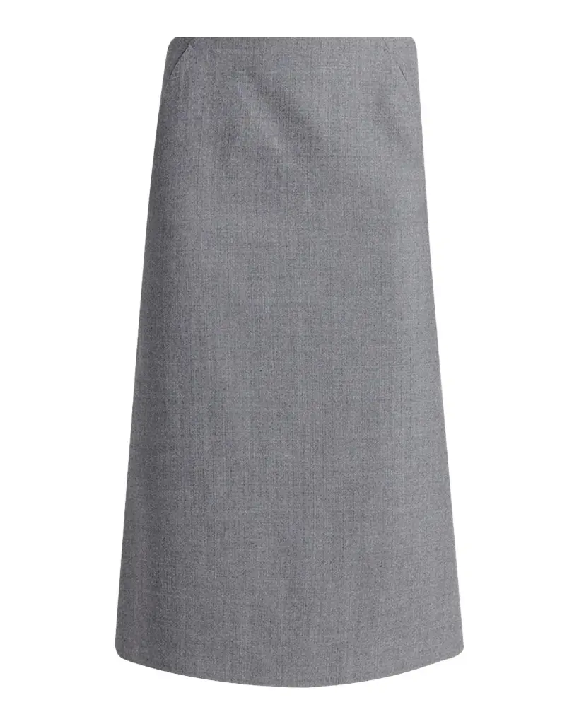 Alexander McQueen Godet-Pleat Wool Midi Skirt