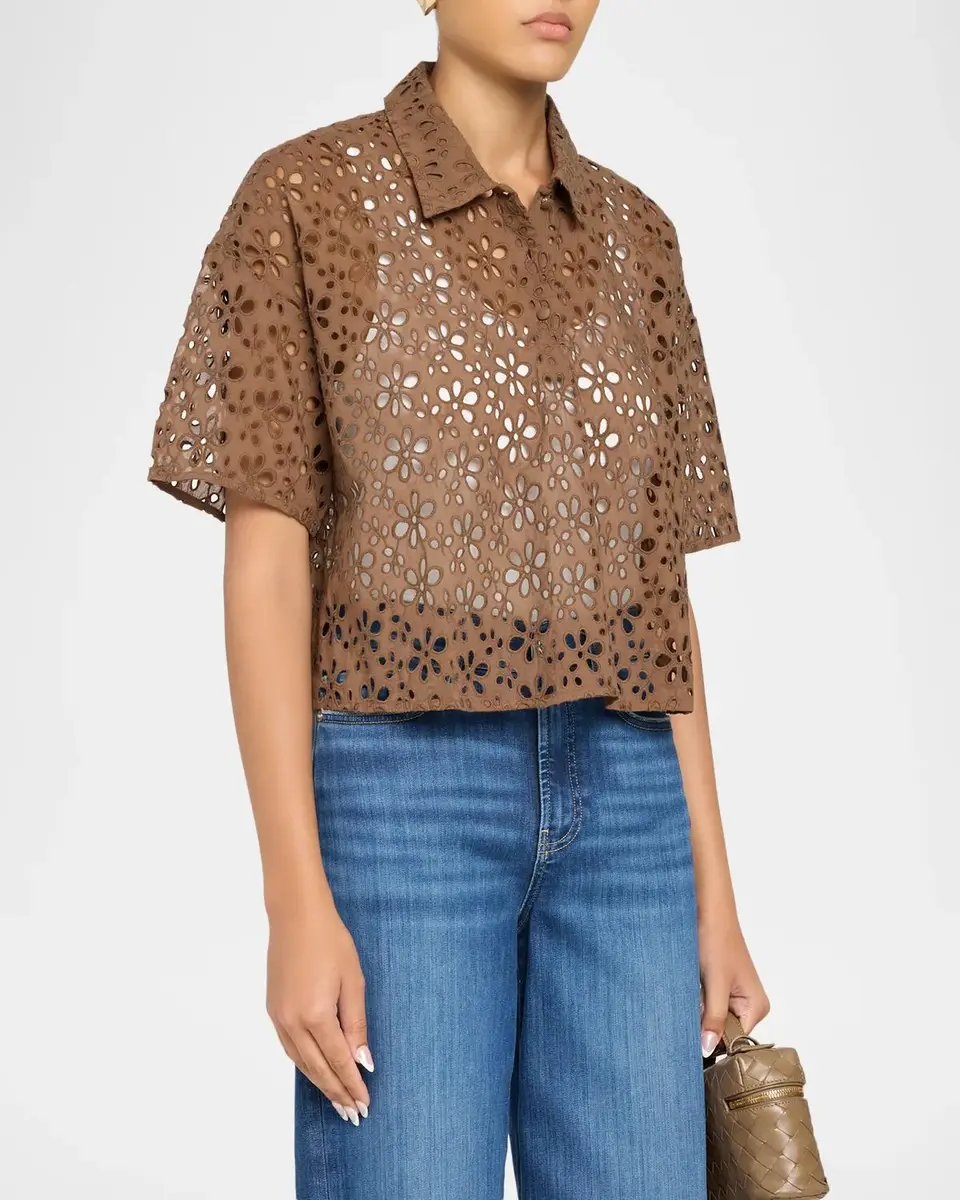 Frame The Downing Eyelet Button-Front Shirt | Thumbnail 4 Frame The Downing Eyelet Button-Front Shirt | Thumbnail 4