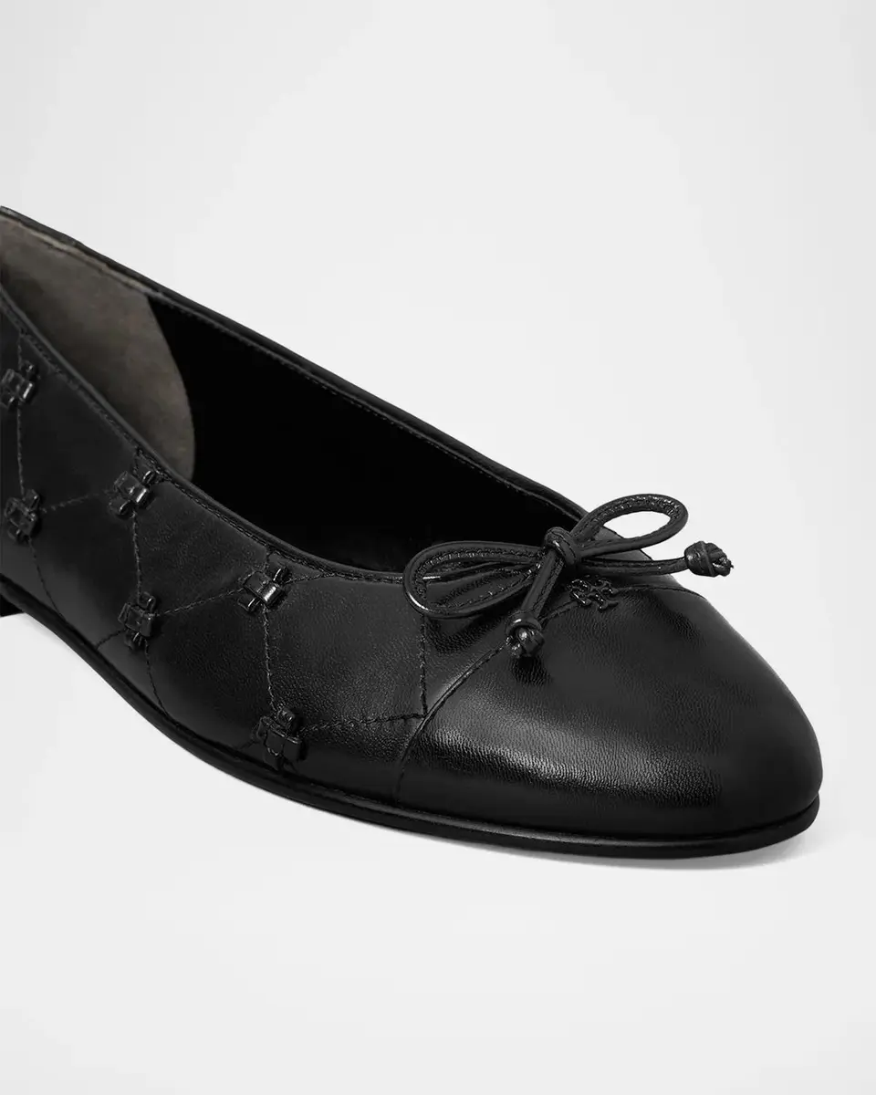 Tory Burch Bunny Knot Leather Cap-Toe Ballerina Flats | Thumbnail 2 Tory Burch Bunny Knot Leather Cap-Toe Ballerina Flats | Thumbnail 2
