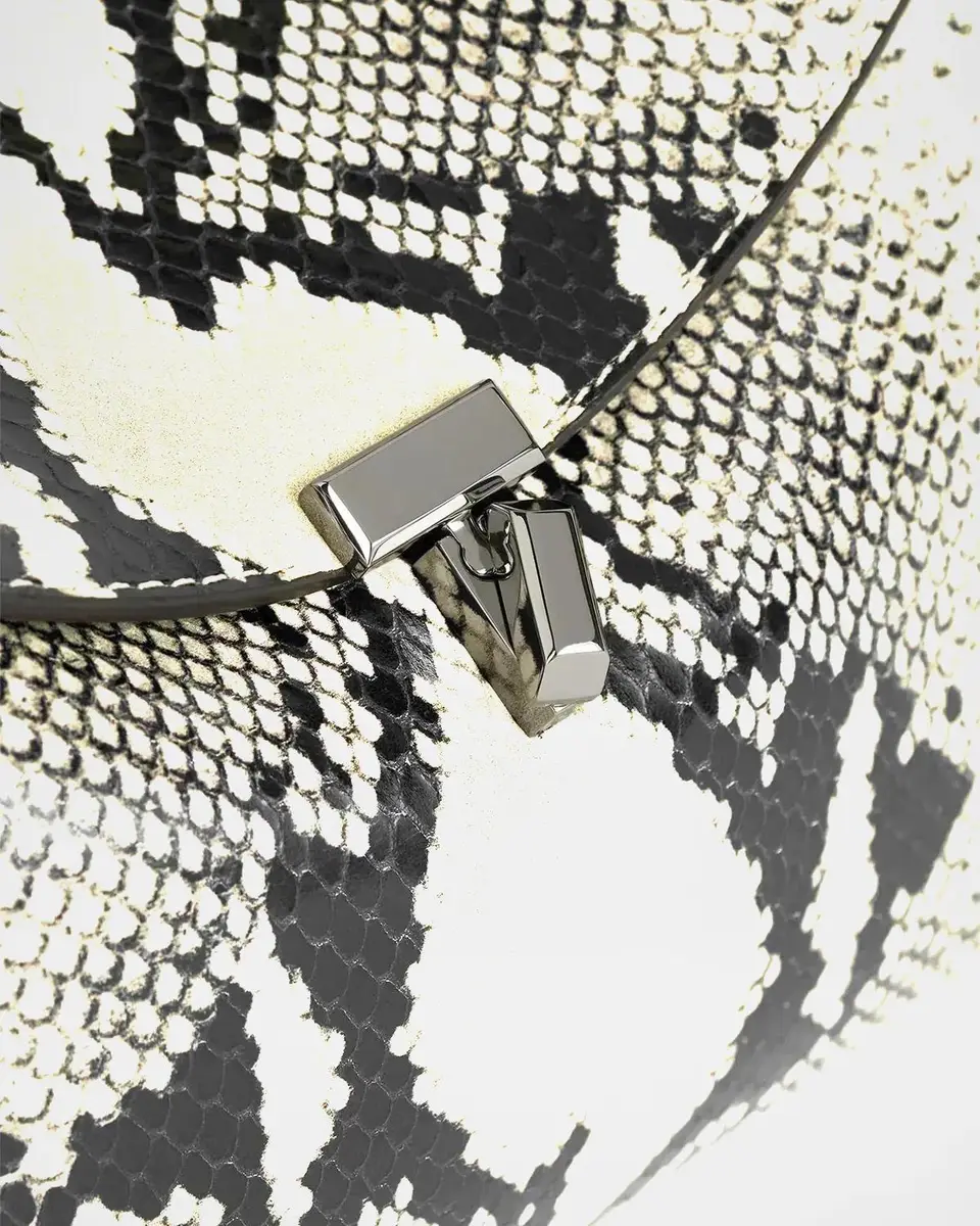 TOTEME T-Lock Python-Print Leather Clutch Bag | Thumbnail 4 TOTEME T-Lock Python-Print Leather Clutch Bag | Thumbnail 4