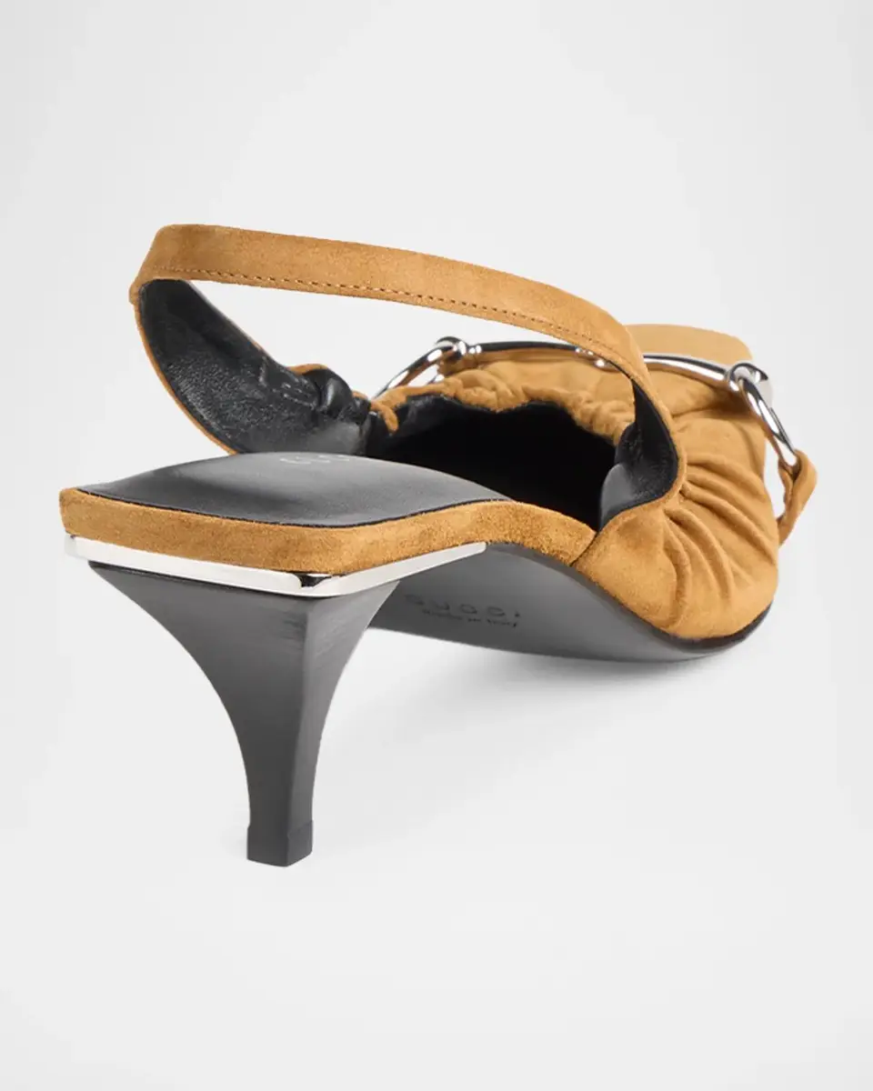 Gucci Vittoria 55MM Suede Slingback Kitten Heel Pumps | Thumbnail 2 Gucci Vittoria 55MM Suede Slingback Kitten Heel Pumps | Thumbnail 2