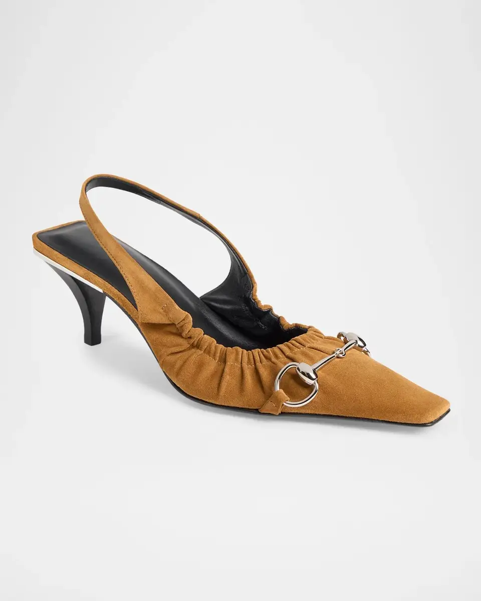 Gucci Vittoria 55MM Suede Slingback Kitten Heel Pumps | Thumbnail 5 Gucci Vittoria 55MM Suede Slingback Kitten Heel Pumps | Thumbnail 5
