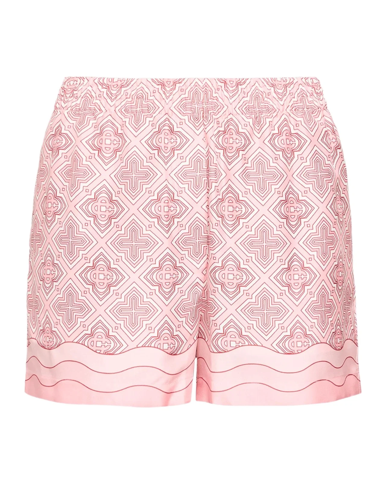 Casablanca Radiating Monogram Silk Pull-On Shorts