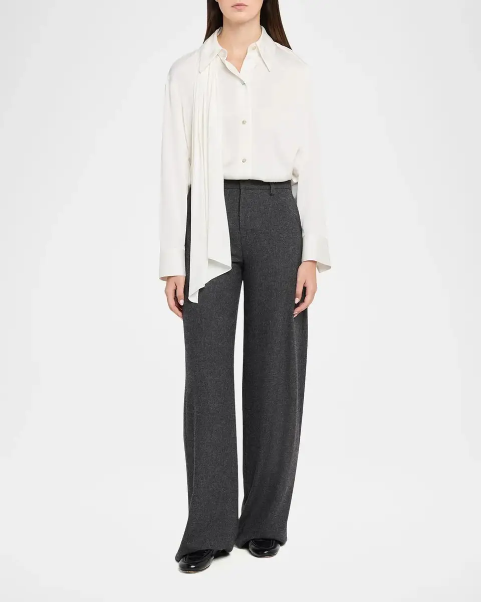 Vince Draped Scarf Silk-Blend Shirt | Thumbnail 2 Vince Draped Scarf Silk-Blend Shirt | Thumbnail 2