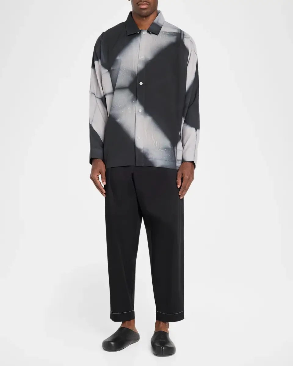 IM MEN Men's Abstract Print Button-Front Shirt | Thumbnail 2 IM MEN Men's Abstract Print Button-Front Shirt | Thumbnail 2