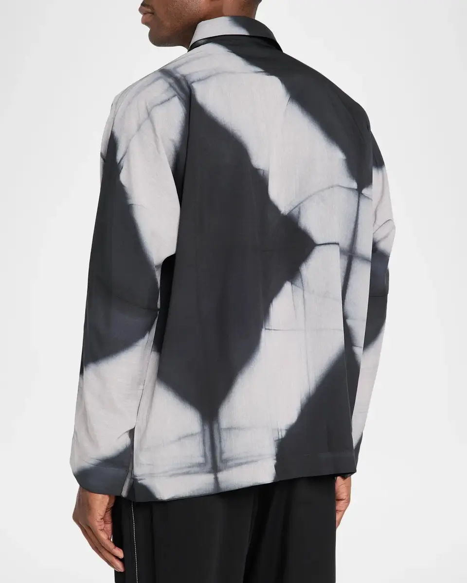 IM MEN Men's Abstract Print Button-Front Shirt | Thumbnail 3 IM MEN Men's Abstract Print Button-Front Shirt | Thumbnail 3