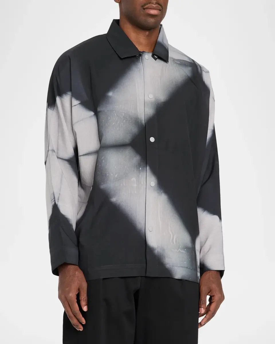 IM MEN Men's Abstract Print Button-Front Shirt | Thumbnail 4 IM MEN Men's Abstract Print Button-Front Shirt | Thumbnail 4