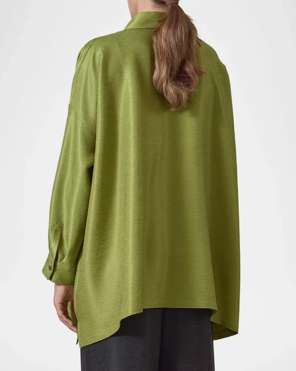 Eskandar Wide A-Line Shirt With collar - Long Length | Thumbnail 3 Eskandar Wide A-Line Shirt With collar - Long Length | Thumbnail 3