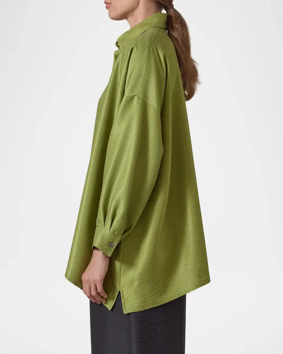 Eskandar Wide A-Line Shirt With collar - Long Length | Thumbnail 5 Eskandar Wide A-Line Shirt With collar - Long Length | Thumbnail 5