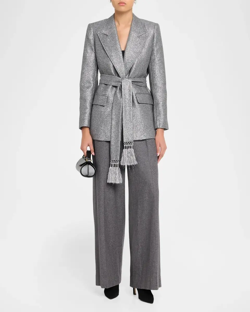 Kobi Halperin Trinity Belted Metallic Jacket | Thumbnail 2 Kobi Halperin Trinity Belted Metallic Jacket | Thumbnail 2