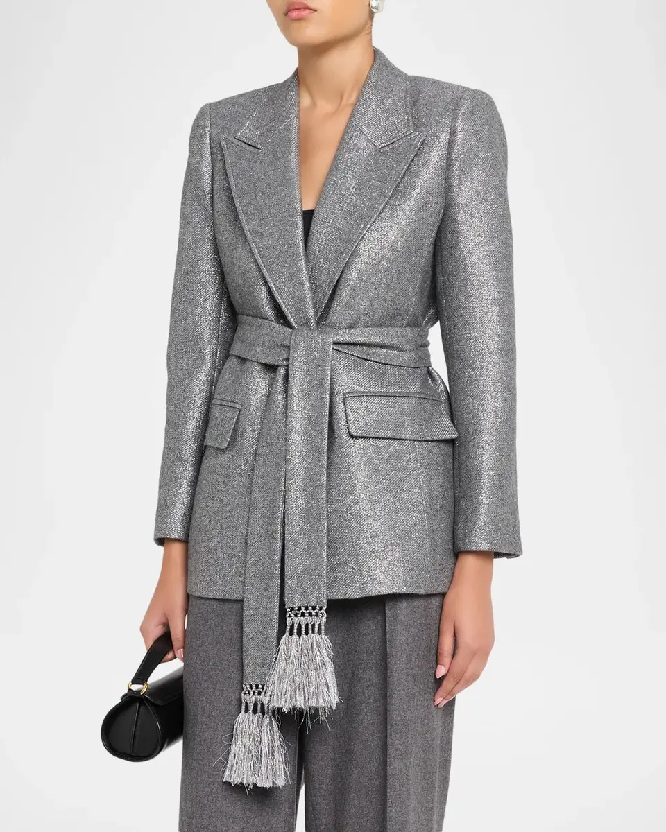 Kobi Halperin Trinity Belted Metallic Jacket | Thumbnail 4 Kobi Halperin Trinity Belted Metallic Jacket | Thumbnail 4