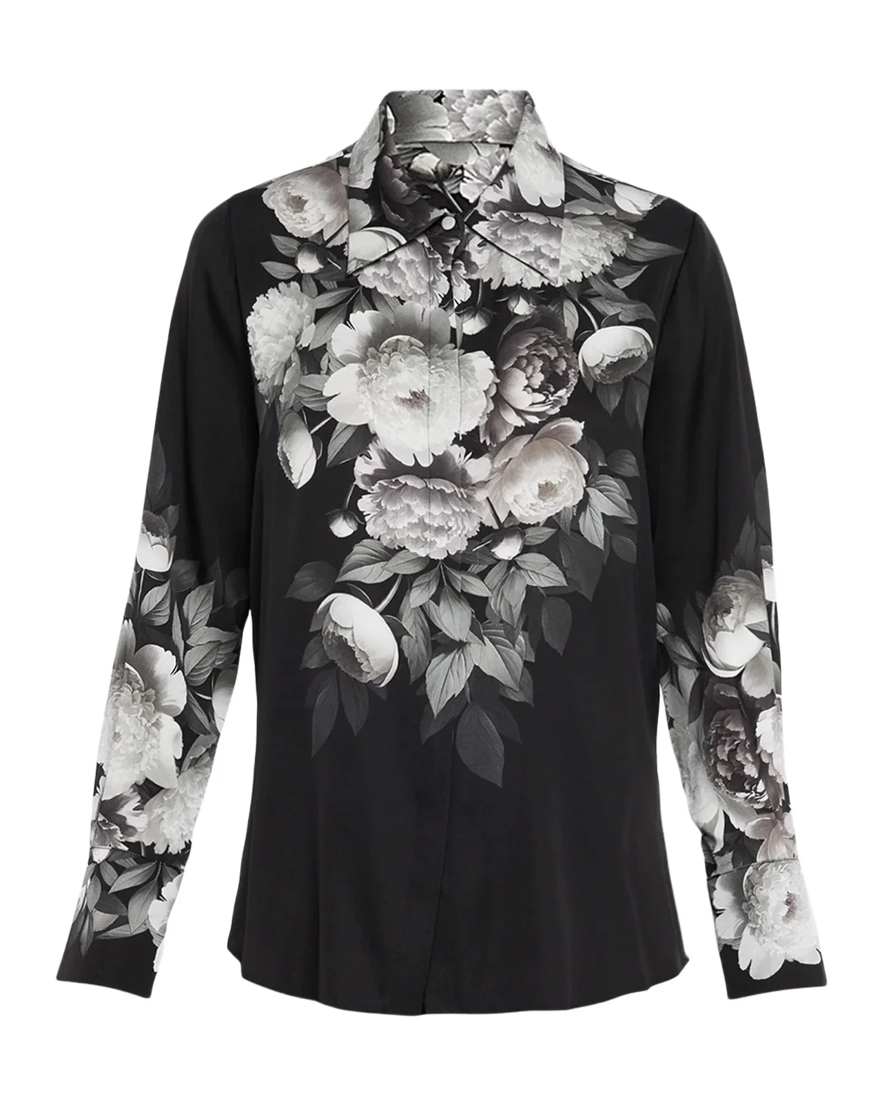 Kit Floral-Print Stretch Silk Blouse Kit Floral-Print Stretch Silk Blouse
