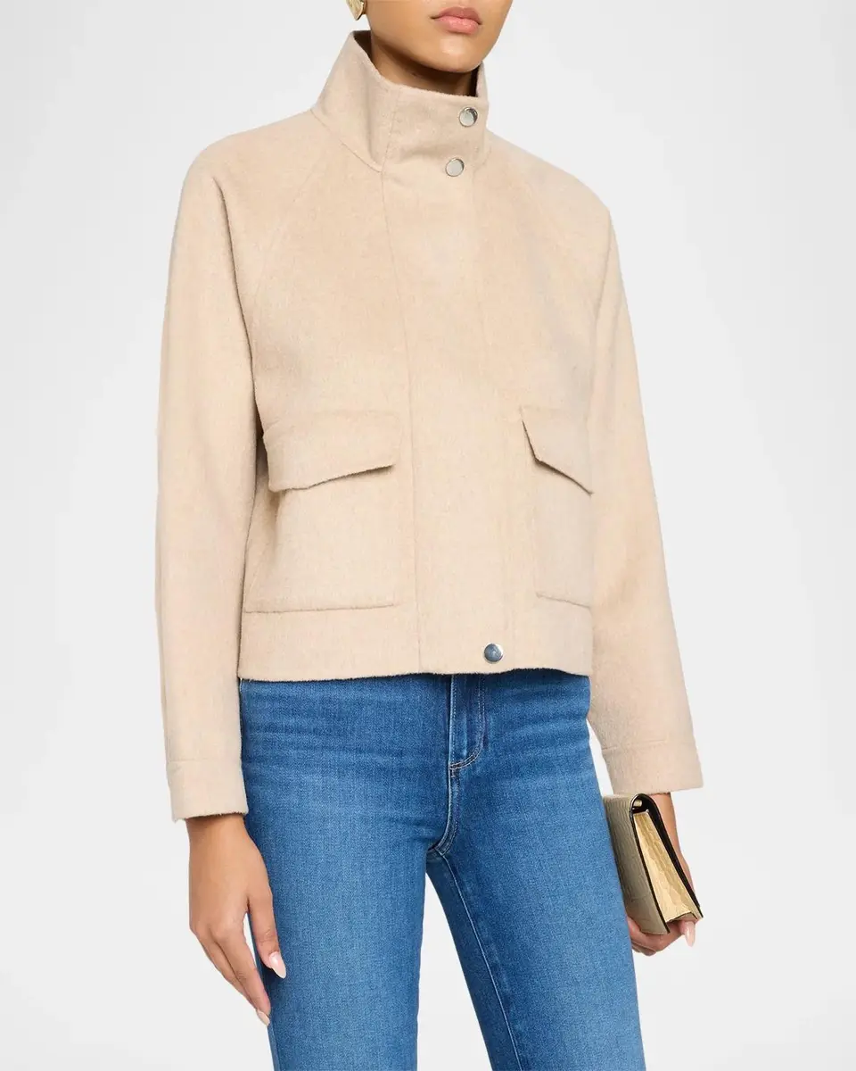 Elie Tahari The Eden Turtleneck Silk-Blend Jacket | Thumbnail 4 Elie Tahari The Eden Turtleneck Silk-Blend Jacket | Thumbnail 4