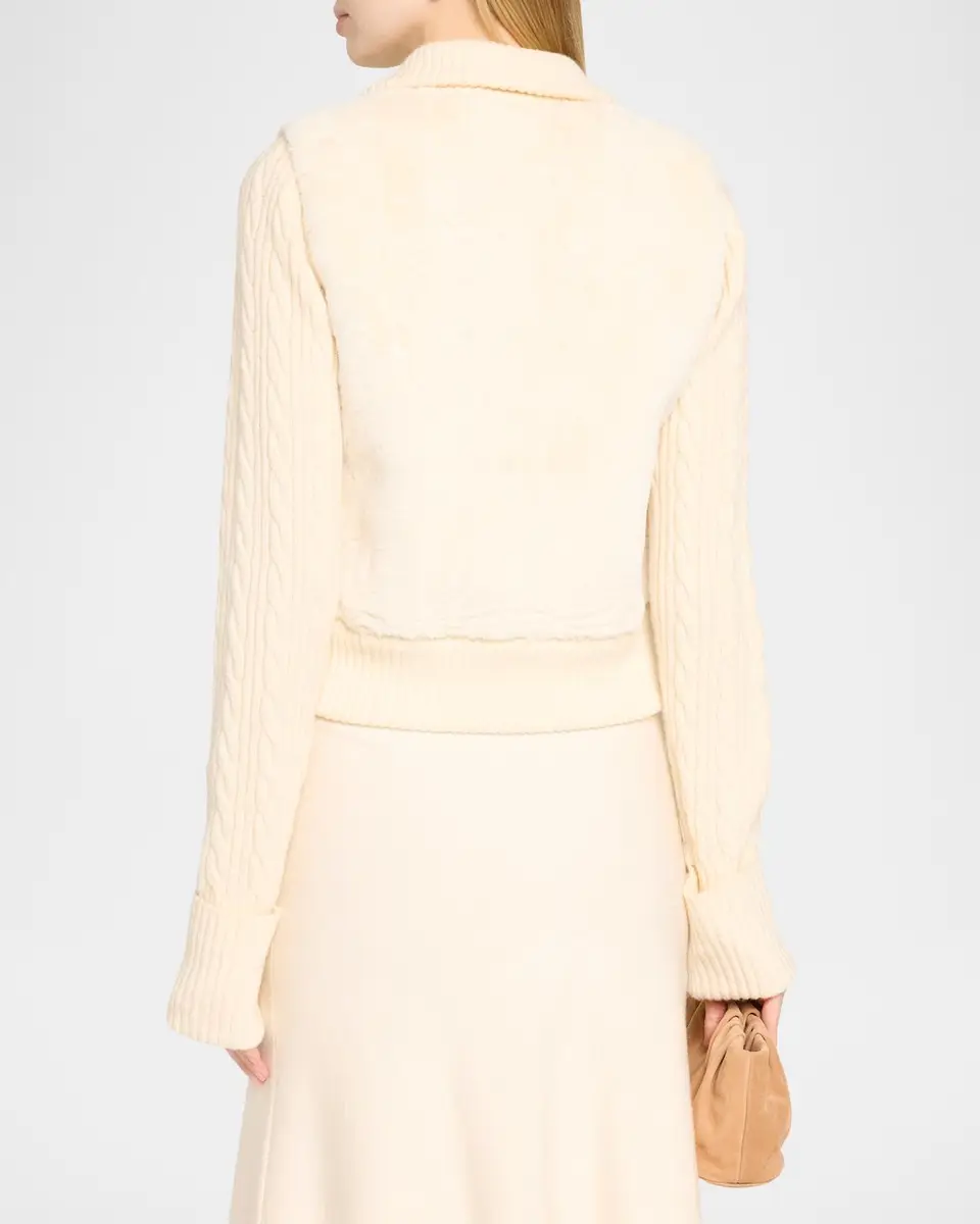 Cara Cara Logan Wool-Cashmere Faux-Fur Cardigan | Thumbnail 3