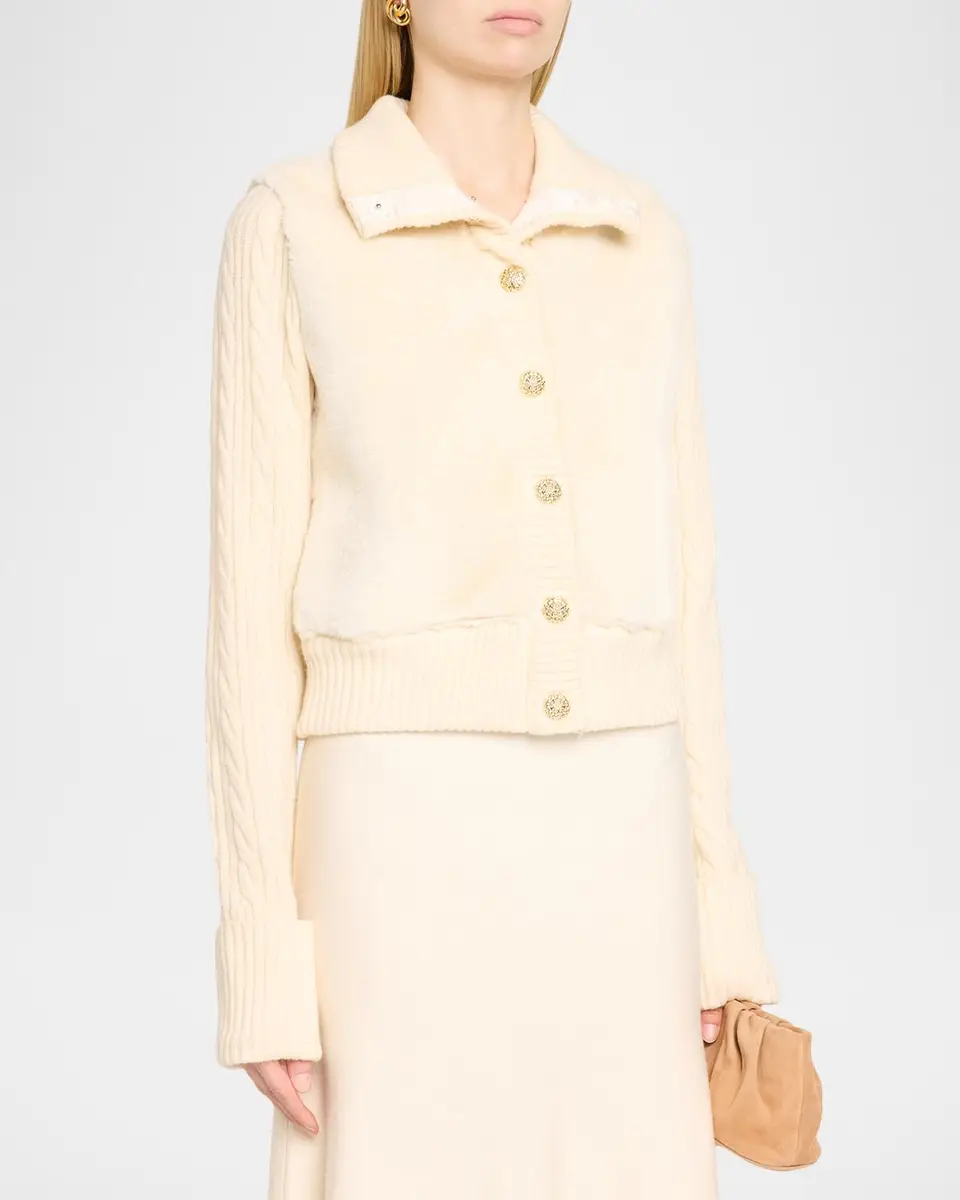 Cara Cara Logan Wool-Cashmere Faux-Fur Cardigan | Thumbnail 4