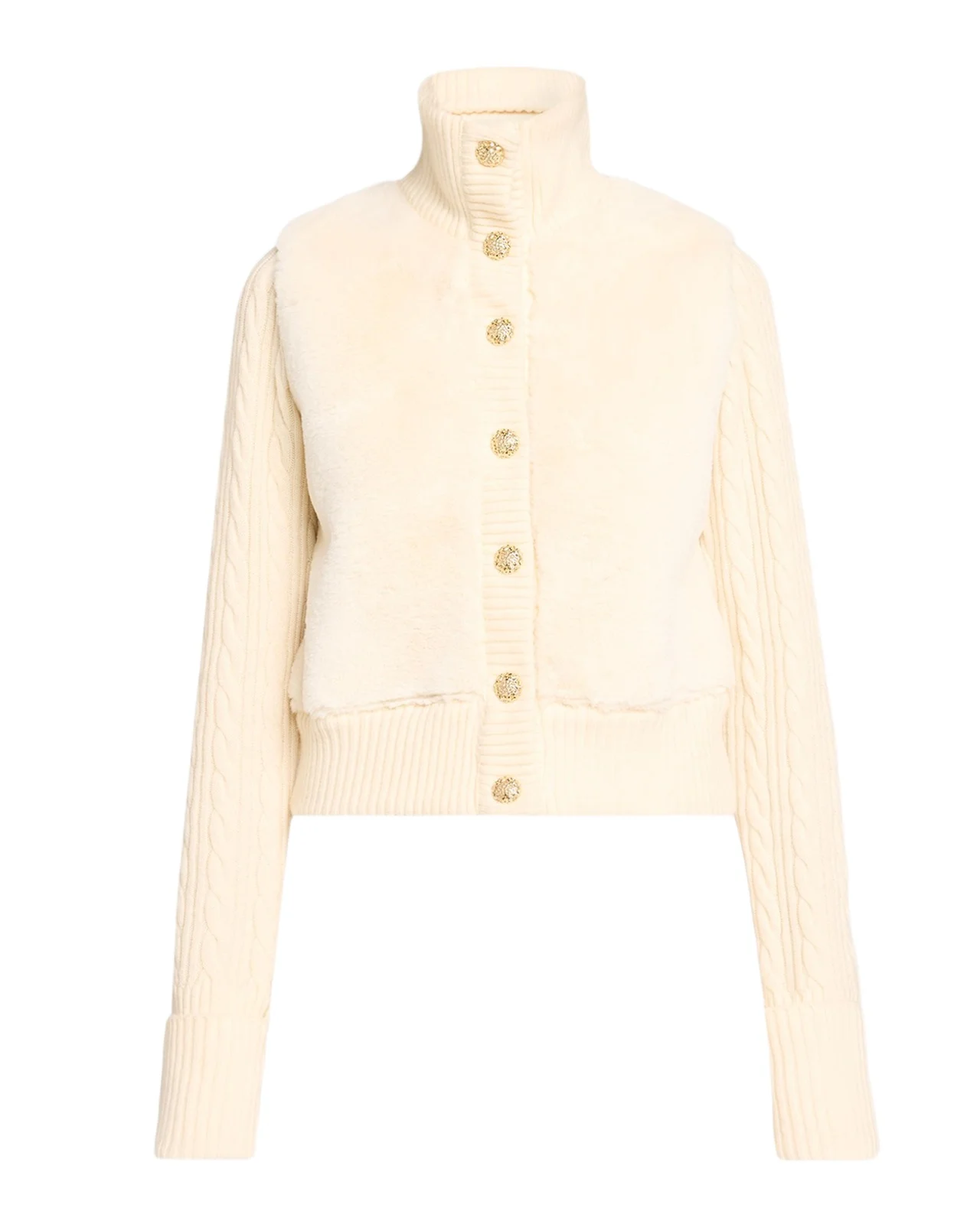 Logan Wool-Cashmere Faux-Fur Cardigan Logan Wool-Cashmere Faux-Fur Cardigan