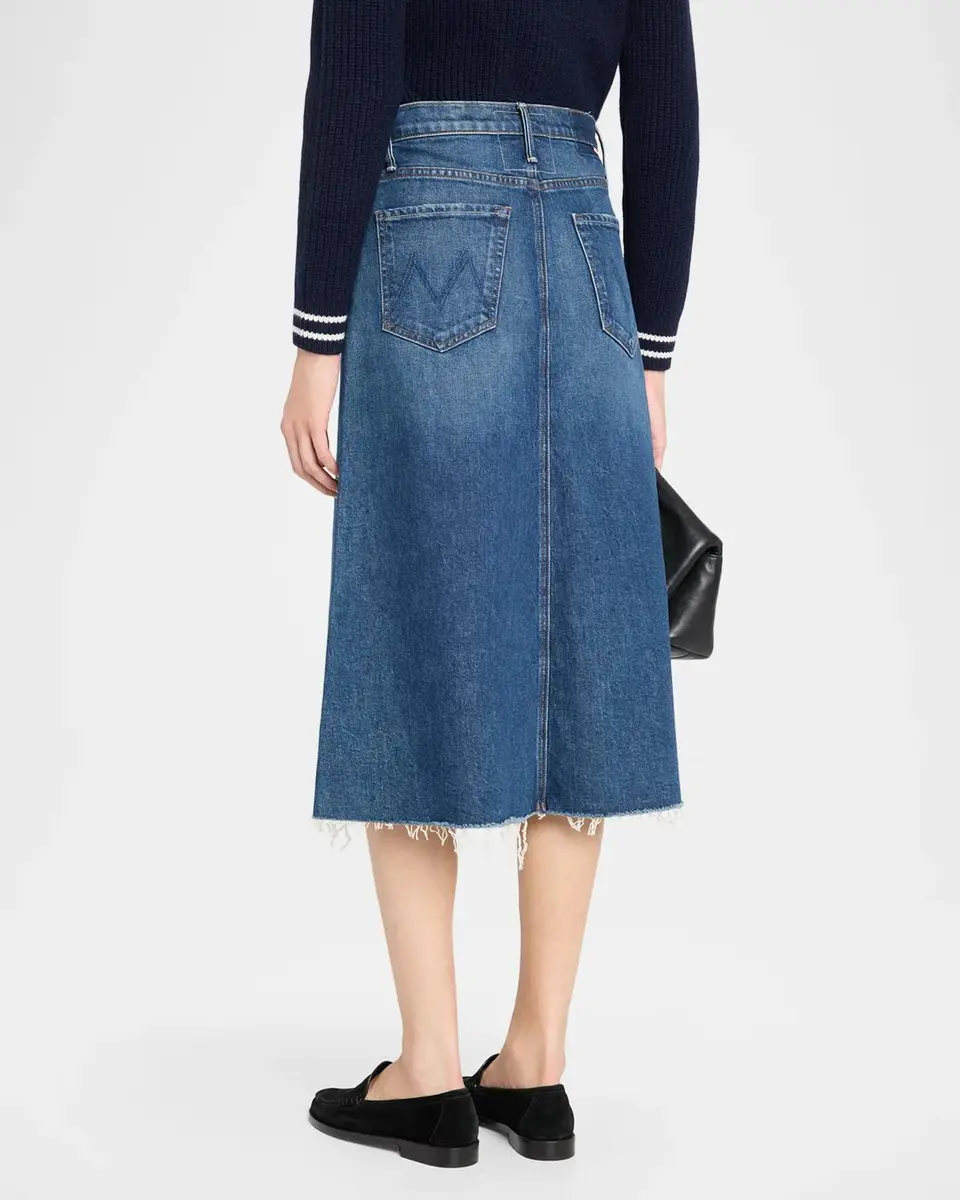 Mother The Circle Frayed Denim Midi Skirt | Thumbnail 3 Mother The Circle Frayed Denim Midi Skirt | Thumbnail 3