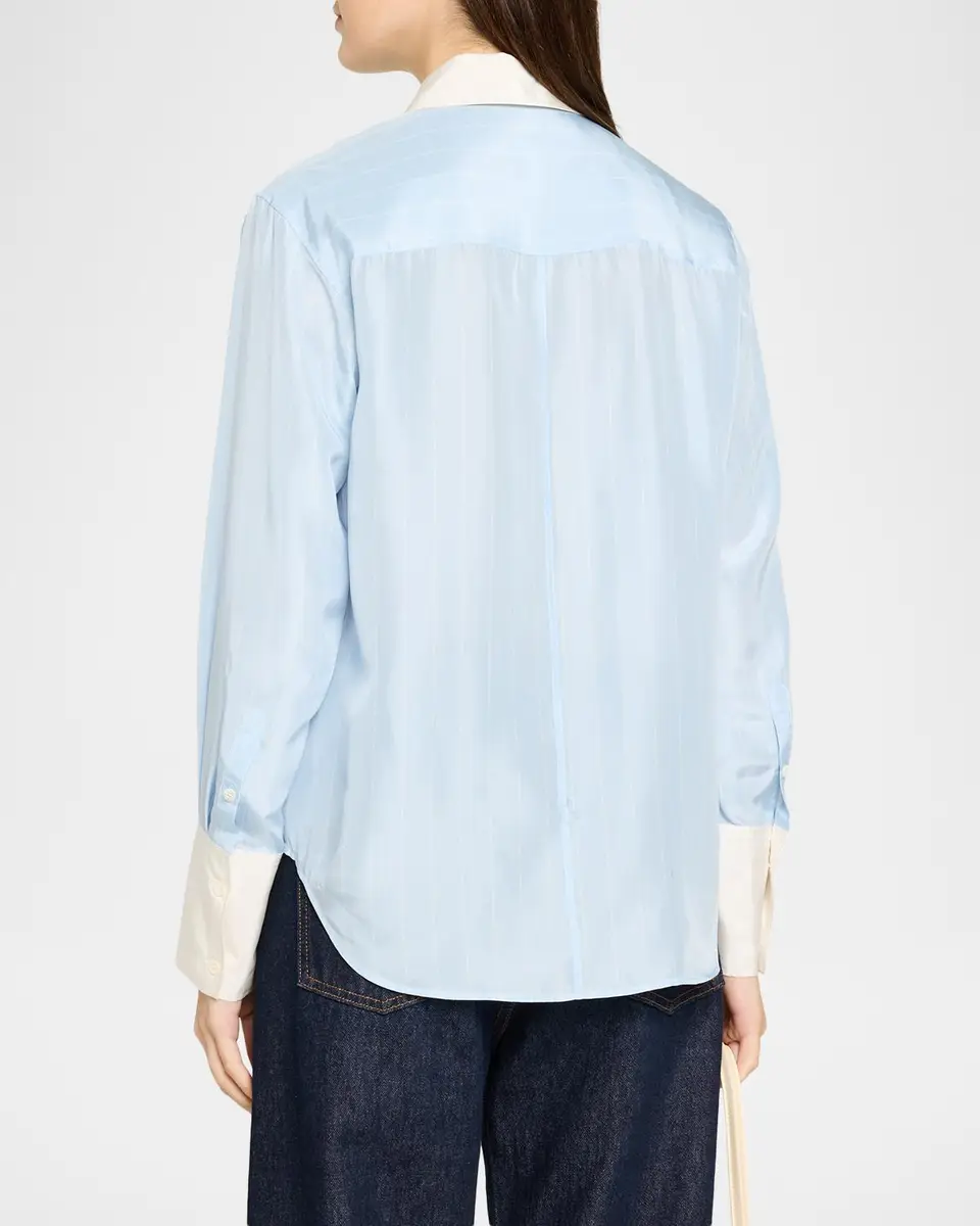 Frame The Standard Striped Silk Shirt | Thumbnail 3