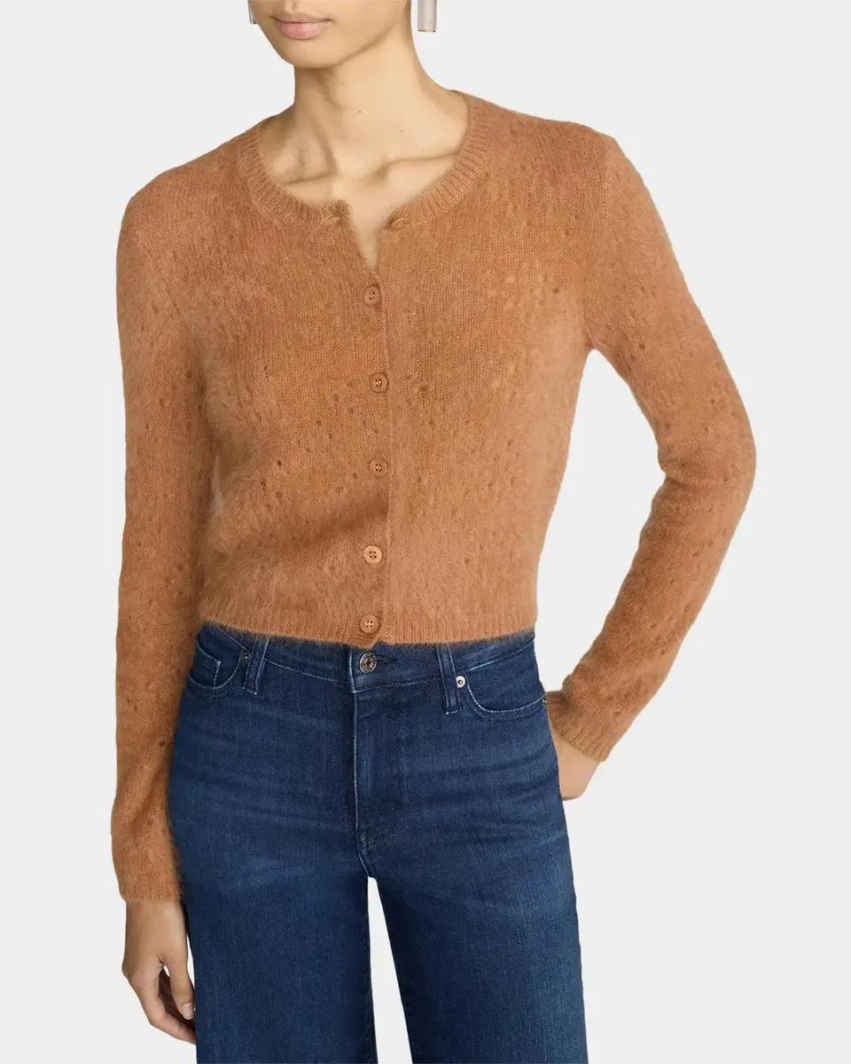 Frame The Cashmere Airy Teddy Cardigan | Thumbnail 4 Frame The Cashmere Airy Teddy Cardigan | Thumbnail 4