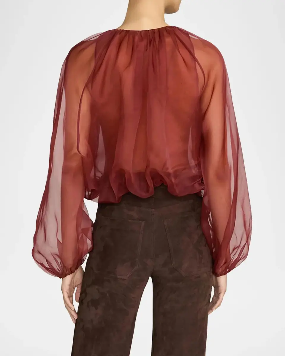 Frame The Sheer Balloon Blouse | Thumbnail 3 Frame The Sheer Balloon Blouse | Thumbnail 3