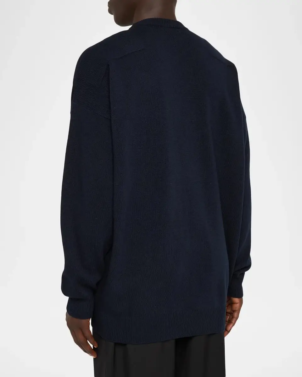 Jil Sander Men's Dropped-Shoulder Crewneck Sweater | Thumbnail 3 Jil Sander Men's Dropped-Shoulder Crewneck Sweater | Thumbnail 3