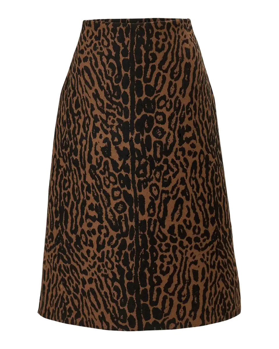 Carolina Herrera Wool Leopard A Line Skirt | Thumbnail 2
