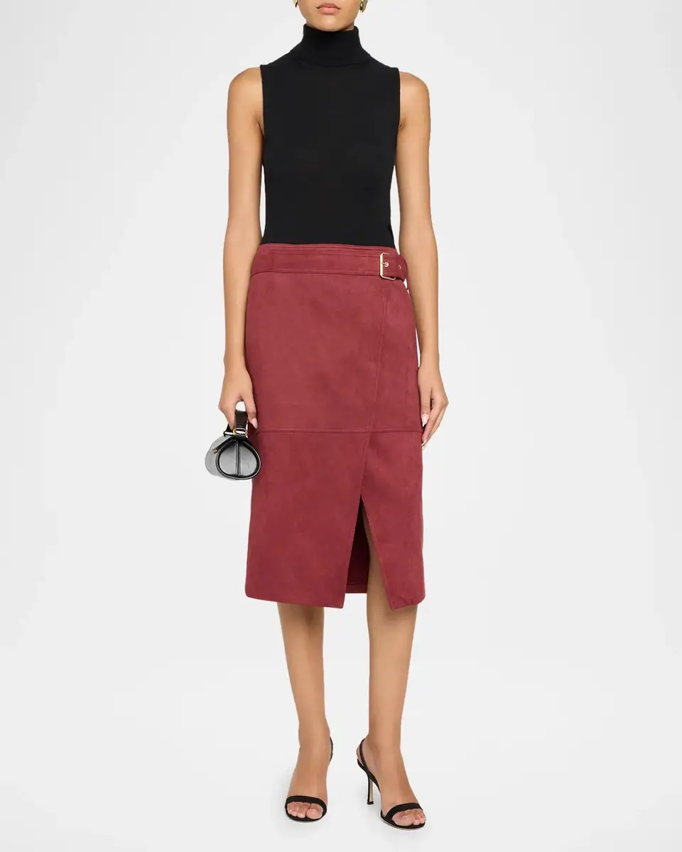 Elie Tahari The Danica Faux Suede Midi Skirt | Thumbnail 2 Elie Tahari The Danica Faux Suede Midi Skirt | Thumbnail 2