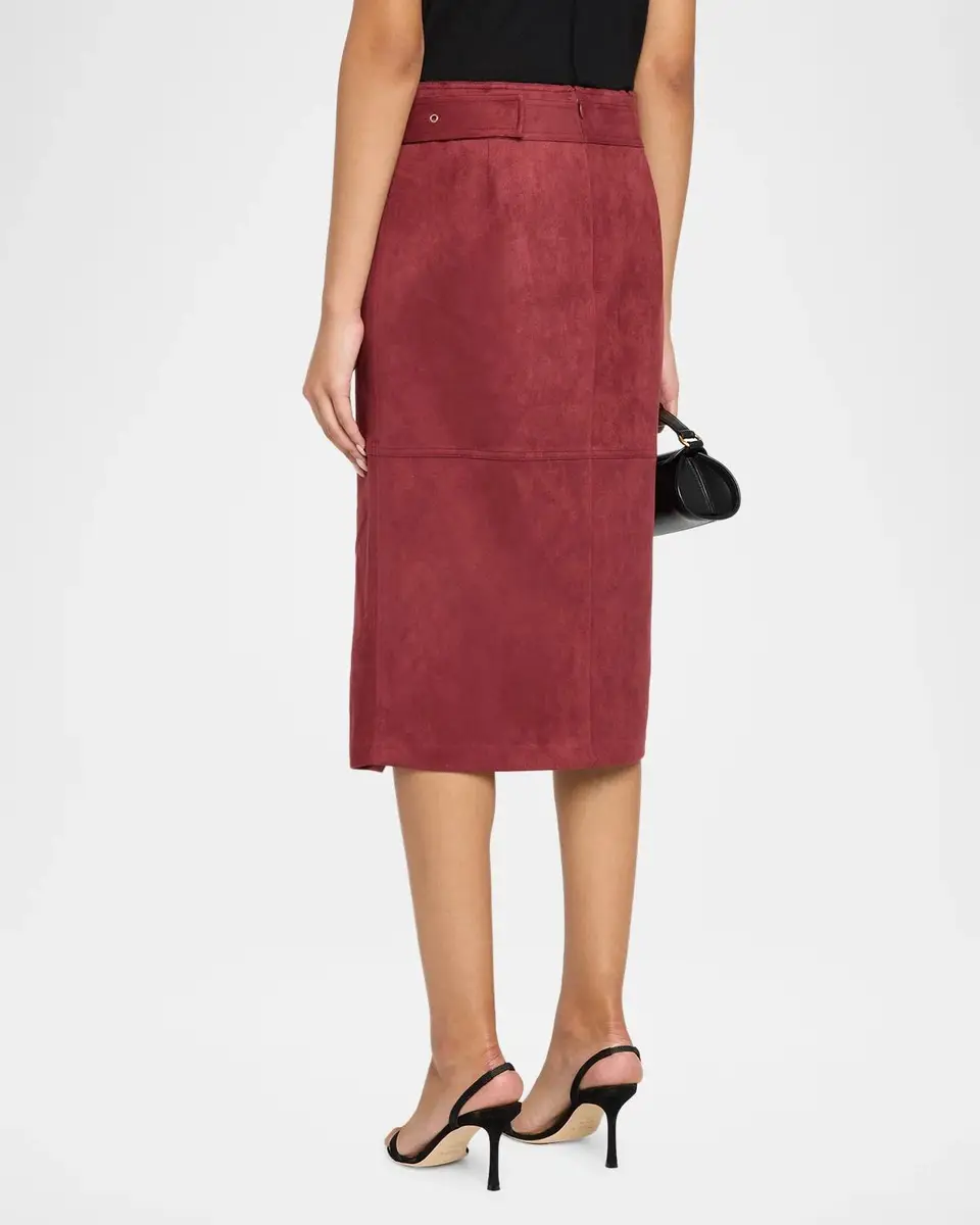 Elie Tahari The Danica Faux Suede Midi Skirt | Thumbnail 3 Elie Tahari The Danica Faux Suede Midi Skirt | Thumbnail 3