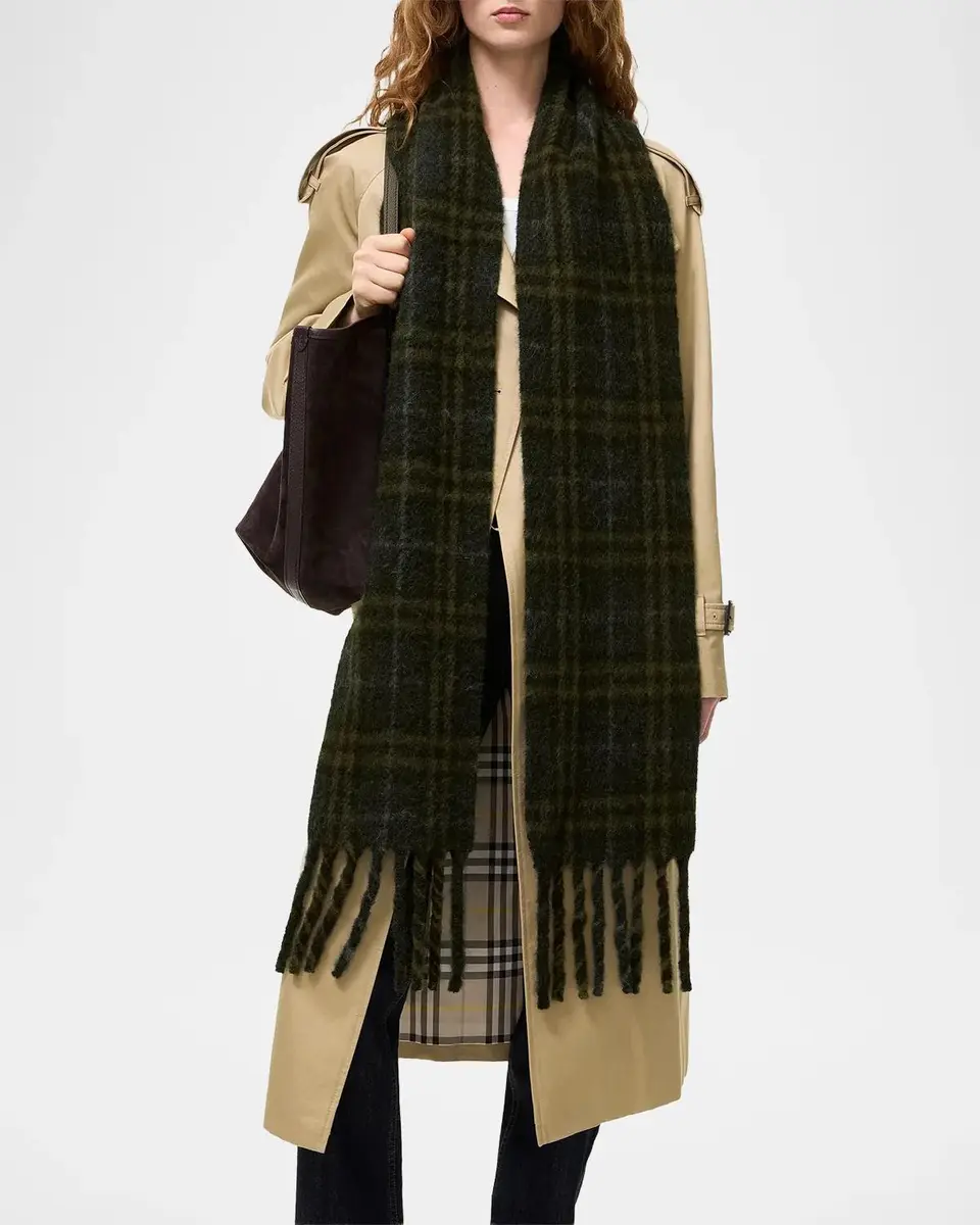 Burberry Narrow Check Alpaca Wool-Blend Scarf | Thumbnail 3 Burberry Narrow Check Alpaca Wool-Blend Scarf | Thumbnail 3