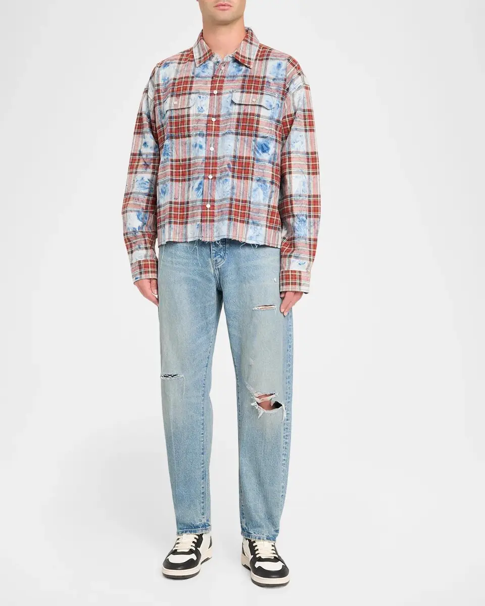 PURPLE Plaid Embellished Cotton Shirt | Thumbnail 2 PURPLE Plaid Embellished Cotton Shirt | Thumbnail 2