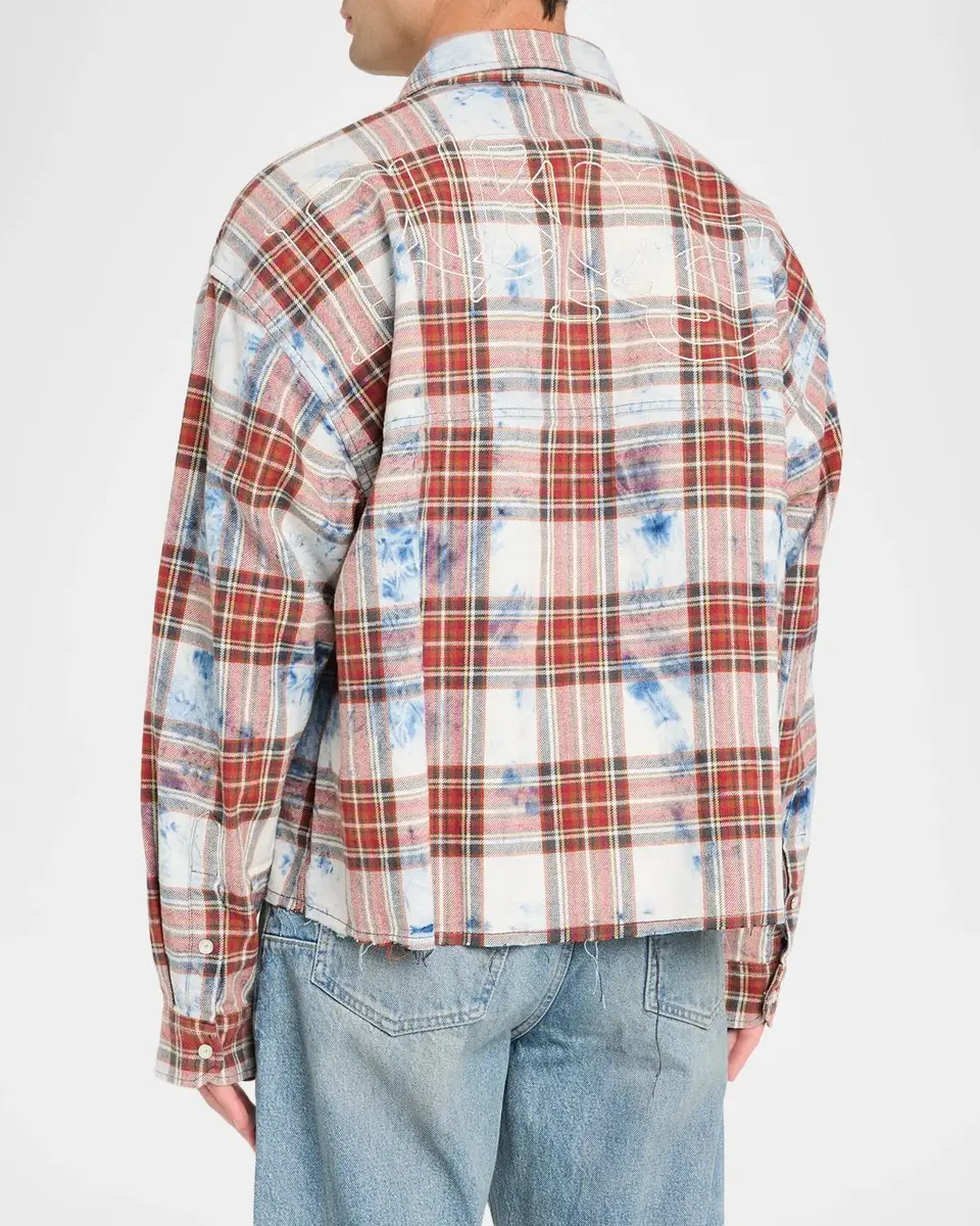 PURPLE Plaid Embellished Cotton Shirt | Thumbnail 3 PURPLE Plaid Embellished Cotton Shirt | Thumbnail 3