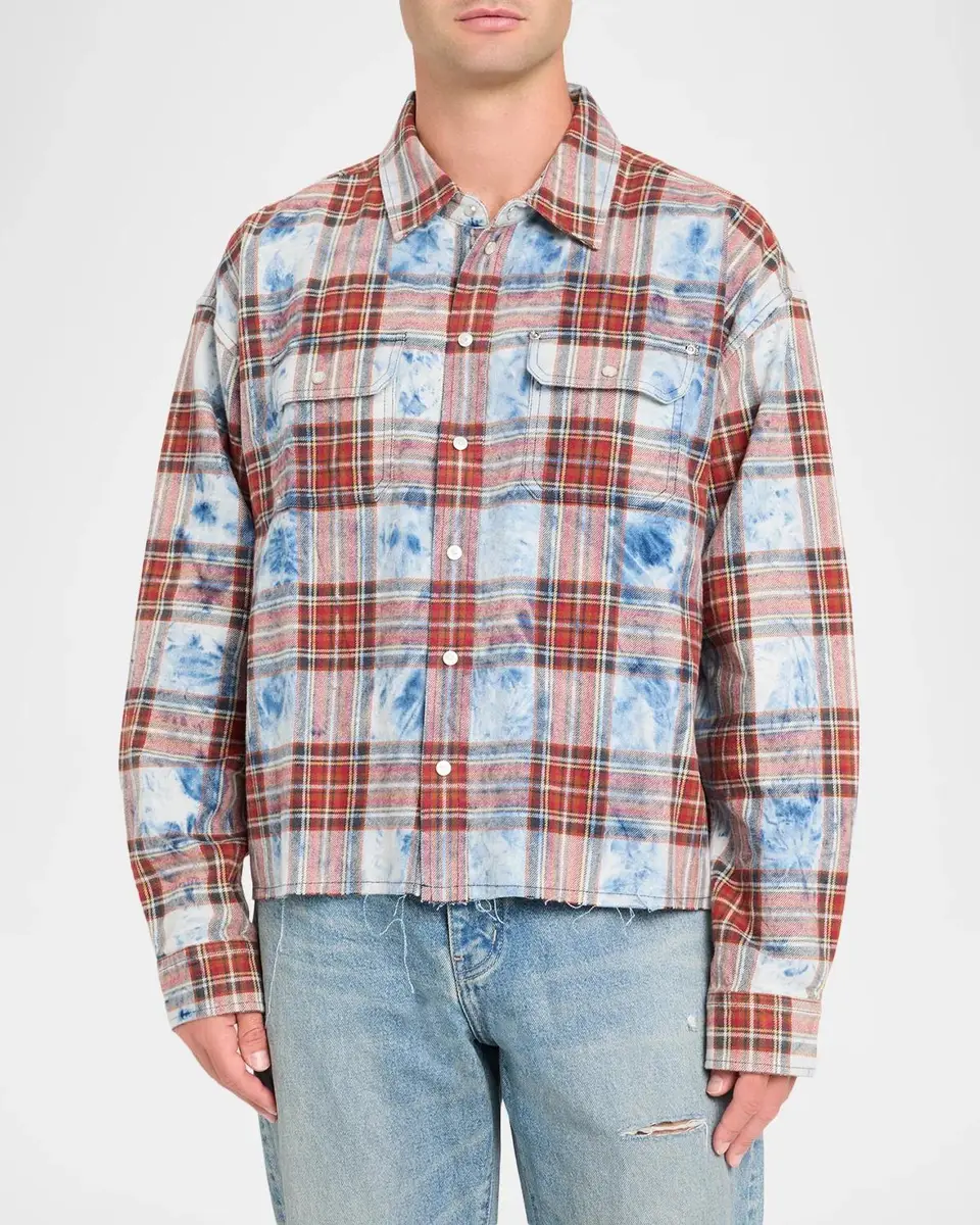 PURPLE Plaid Embellished Cotton Shirt | Thumbnail 4 PURPLE Plaid Embellished Cotton Shirt | Thumbnail 4