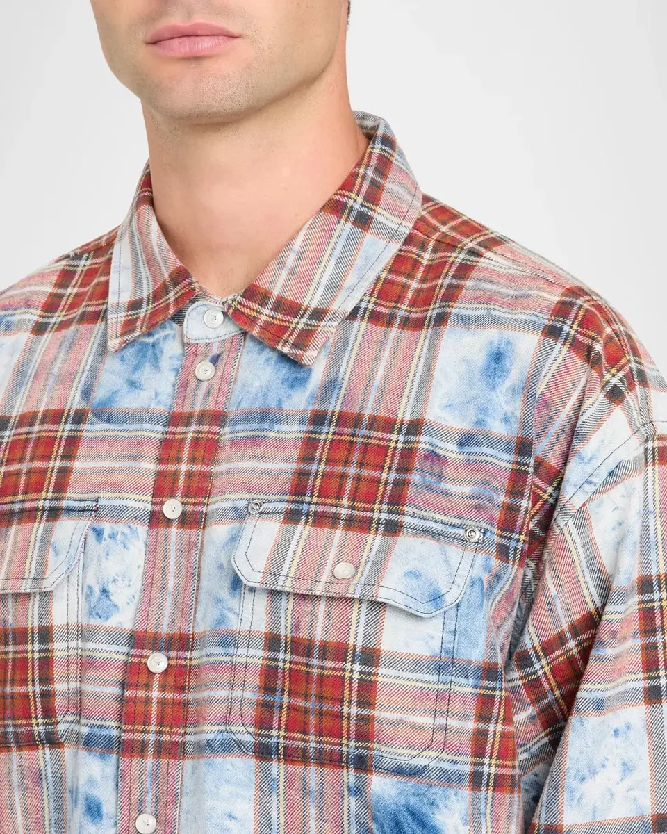 PURPLE Plaid Embellished Cotton Shirt | Thumbnail 5 PURPLE Plaid Embellished Cotton Shirt | Thumbnail 5