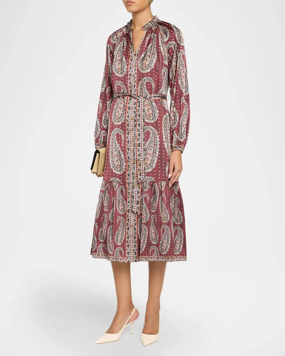 Elie Tahari The Sienna Paisley-Print Flounce Midi Dress | Thumbnail 4 Elie Tahari The Sienna Paisley-Print Flounce Midi Dress | Thumbnail 4