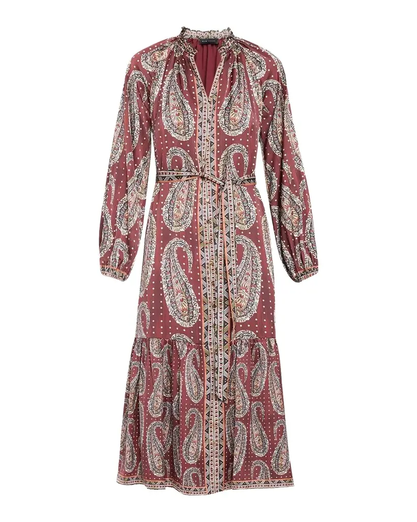 The Sienna Paisley-Print Flounce Midi Dress The Sienna Paisley-Print Flounce Midi Dress
