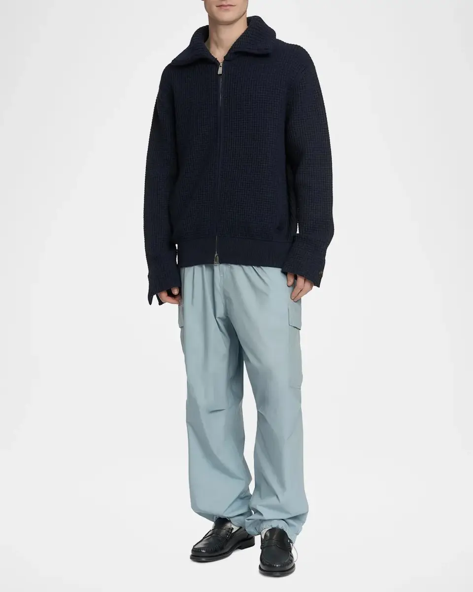 Malo Men's Waffle-Knit Virgin Wool-Blend Jacket | Thumbnail 2