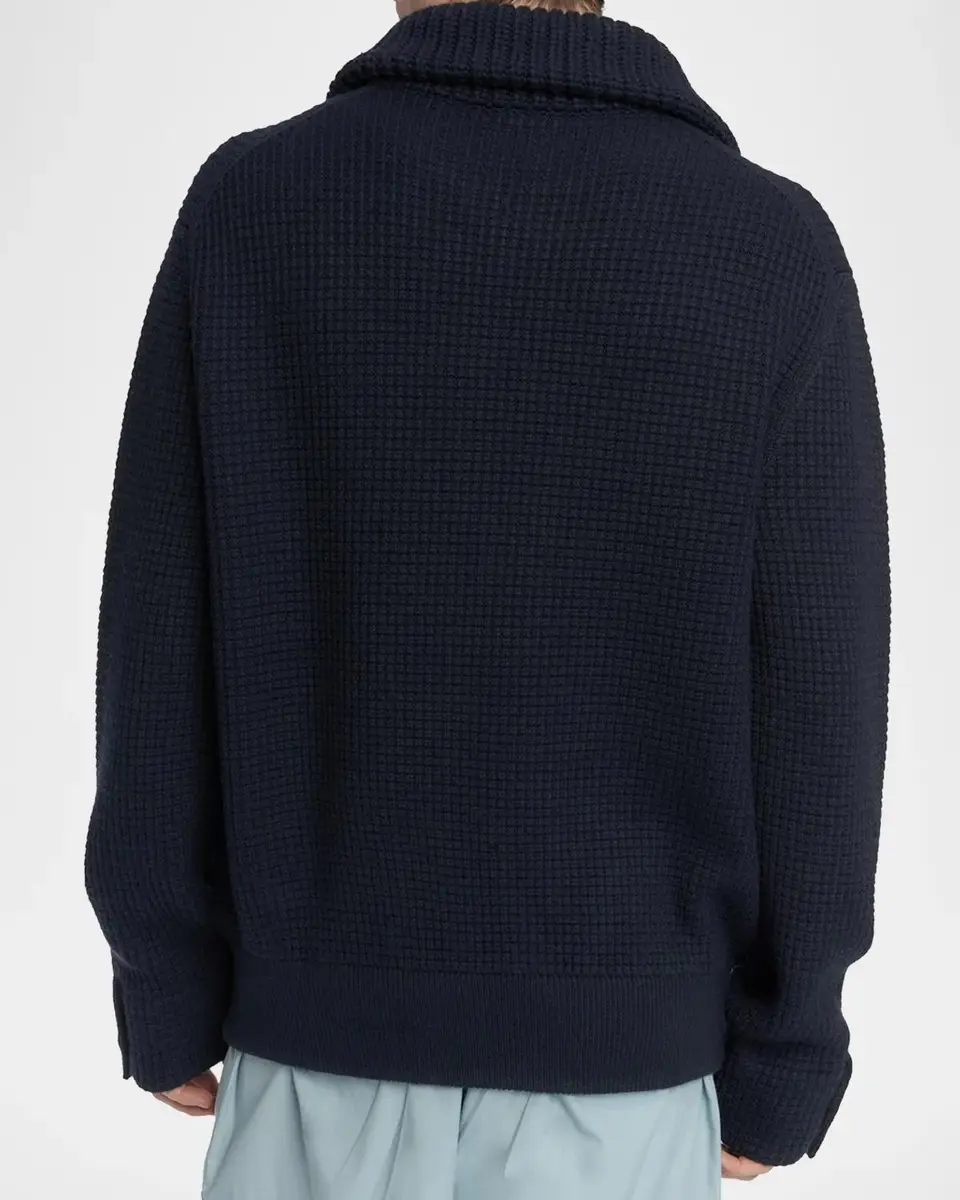 Malo Men's Waffle-Knit Virgin Wool-Blend Jacket | Thumbnail 3