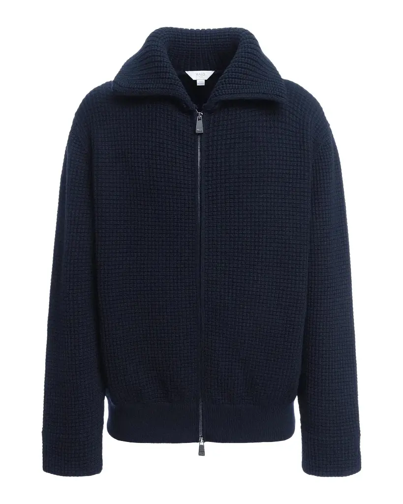 Malo Men's Waffle-Knit Virgin Wool-Blend Jacket