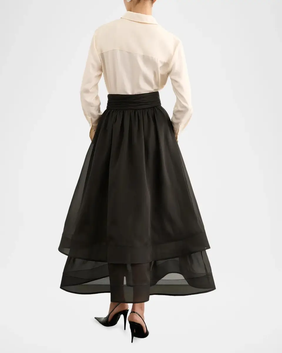 Toccin Amber Tiered Sheer Silk Midi Skirt | Thumbnail 3 Toccin Amber Tiered Sheer Silk Midi Skirt | Thumbnail 3