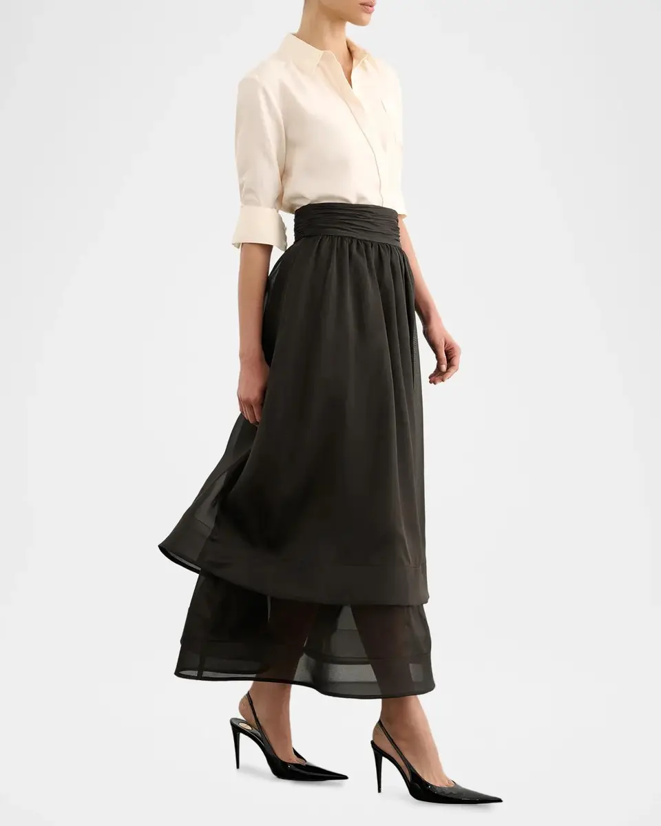 Toccin Amber Tiered Sheer Silk Midi Skirt | Thumbnail 6 Toccin Amber Tiered Sheer Silk Midi Skirt | Thumbnail 6