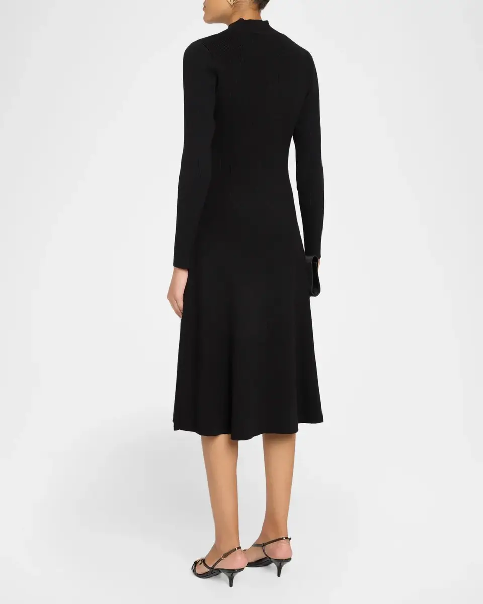 Elie Tahari The Adhara Rib Knit A-Line Midi Sweater Dress | Thumbnail 3 Elie Tahari The Adhara Rib Knit A-Line Midi Sweater Dress | Thumbnail 3