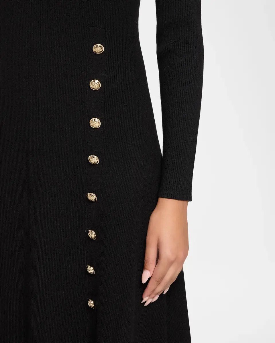 Elie Tahari The Adhara Rib Knit A-Line Midi Sweater Dress | Thumbnail 5 Elie Tahari The Adhara Rib Knit A-Line Midi Sweater Dress | Thumbnail 5