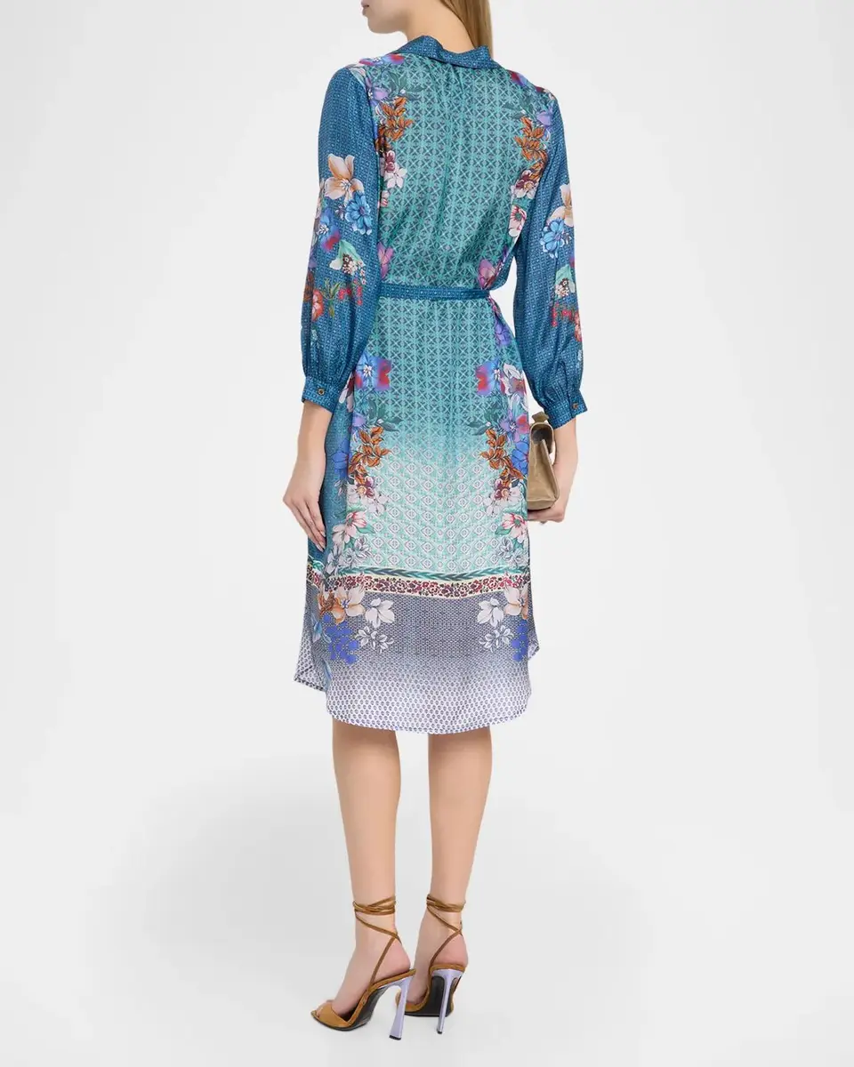 Johnny Was Arani Floral-Print Silk Midi Shirtdress | Thumbnail 3