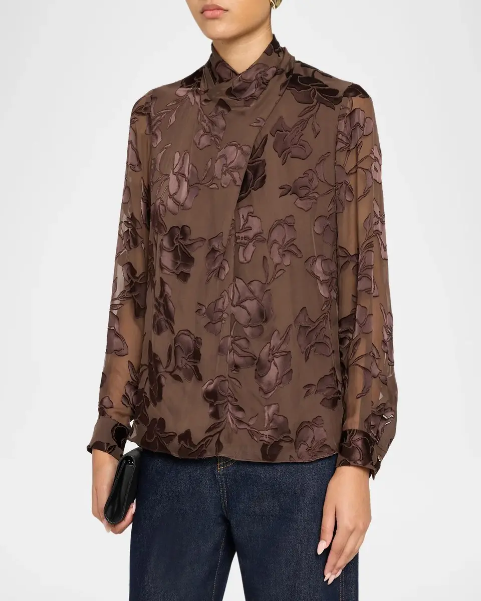 Elie Tahari The Tiffany Floral Burnout Blouse | Thumbnail 4